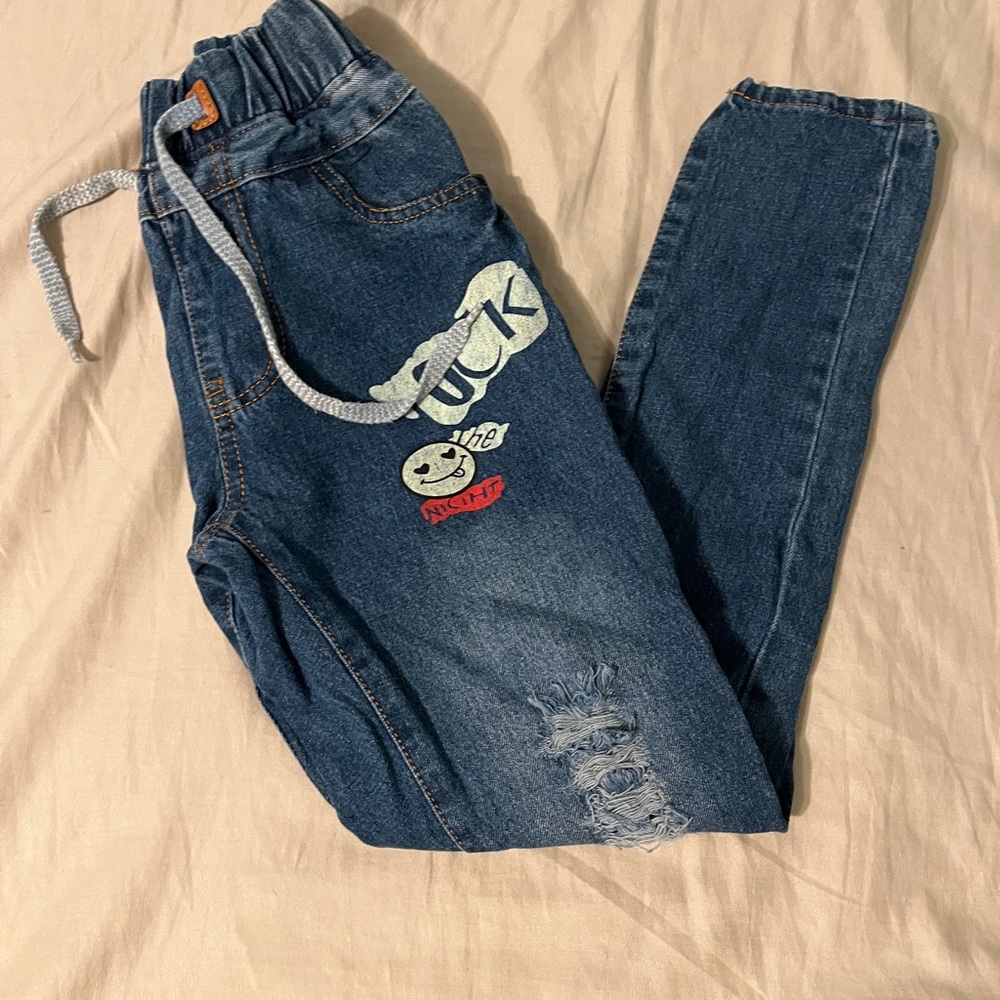Kids Blue Jeans with Fun Patches